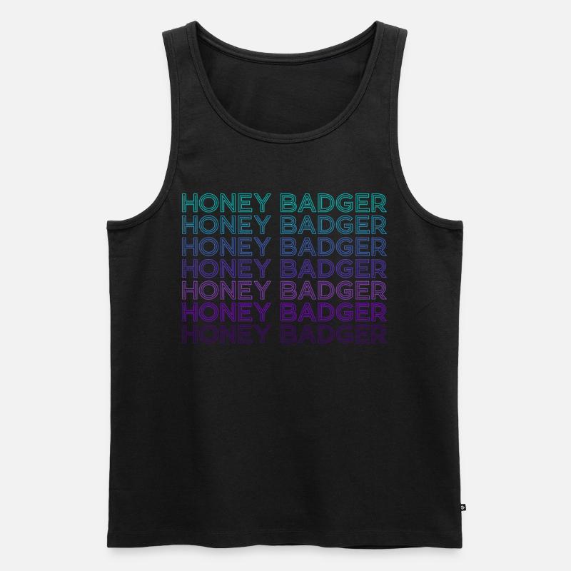 Honigdachs Retro - Männer Premium Bio Tank Top - Schwarz