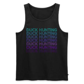 Duck Hunting Hunter Retro - Men's Premium Organic Tank Top - black - Front - Michal (187cm)