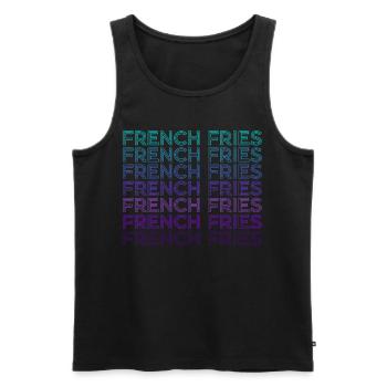 French Fries Retro - Men's Premium Organic Tank Top - black - Front - Michal (187cm)