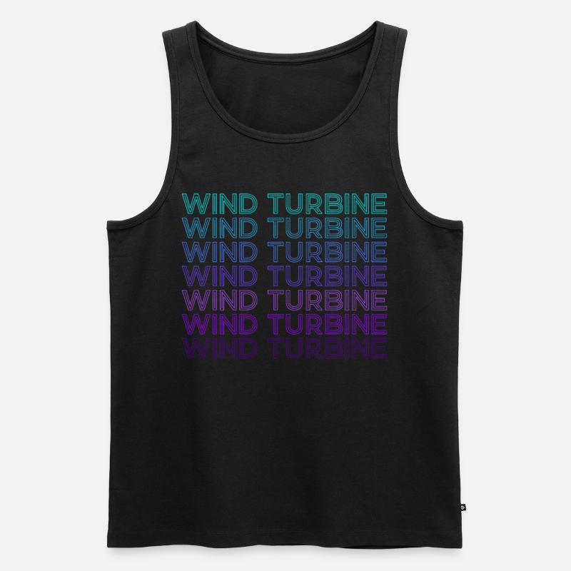 Windturbine Retro - Männer Premium Bio Tank Top - Schwarz