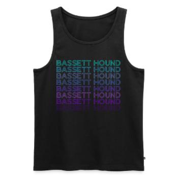 Bassett Hound Rétro - Débardeur bio Premium Homme - noir - Devant - Michal (187cm)