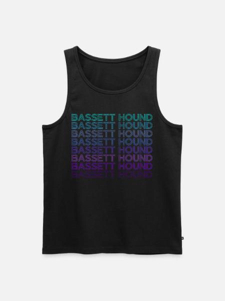Bassett Hound Rétro - Débardeur bio Premium Homme - noir
