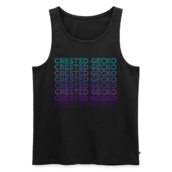 Gecko à crête rétro - Débardeur bio Premium Homme - noir - Devant - Michal (187cm)