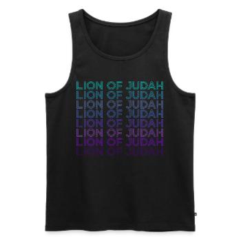 Lion de Juda Juif Israël Hébreu Rétro - Débardeur bio Premium Homme - noir - Devant - AI Model Male 178 light (178cm)