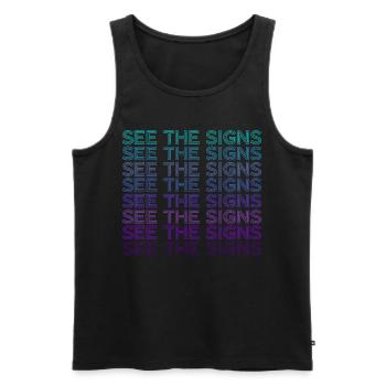 Gebärdensprache Gehörlosenlehrer Dolmetscher Retro - Männer Premium Bio Tank Top - Schwarz - Vorne - AI Model Male 178 light (178cm)