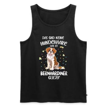 Keine Hundehaare das ist Bernhardiner Glitzer Hund - Männer Premium Bio Tank Top - Schwarz - Vorne - AI Model Male 178 light (178cm)