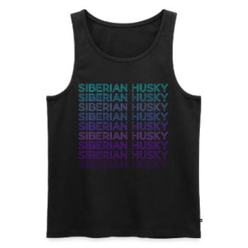 Siberian Husky Retro - Männer Premium Bio Tank Top - Schwarz - Vorne - Michal (187cm)