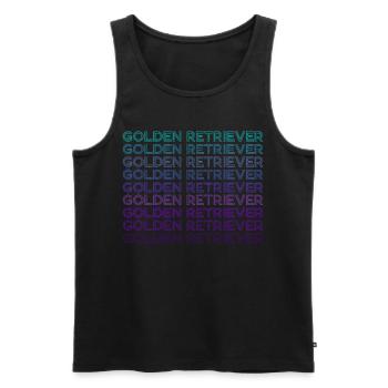Golden Retriever Retro - Men's Premium Organic Tank Top - black - Front - Michal (187cm)