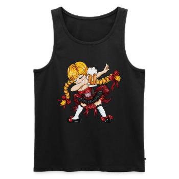 Trachten Girl en tenue bavaroise traditionnelle Dirndl - Débardeur bio Premium Homme - noir - Devant - AI Model Male 178 light (178cm)