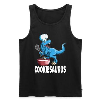 T Rex Cookiesaurus jeu de mots pour les fans de dos boulanger - Débardeur bio Premium Homme - noir - Devant - Michal (187cm)