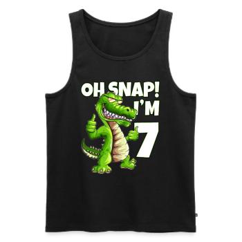 Kids who will be 7 Kids Alligator Crocodile Design - Men's Premium Organic Tank Top - black - Front - AI Model Male 178 light (178cm)