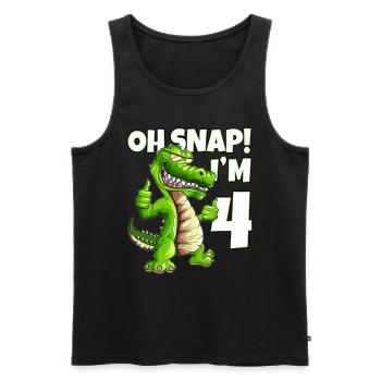 Alligator Wildtier Kindermotiv für 4. Geburtstag - Männer Premium Bio Tank Top - Schwarz - Vorne - AI Model Male 178 light (178cm)