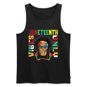 Holiday Mother's Day Proud Women Shirt Strong Woman - Men's Premium Organic Tank Top - black - Front - AI Model Male 178 light (178cm)