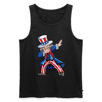 Independence Day USA American Dab Outfit - Men's Premium Organic Tank Top - black - Front - AI Model Male 178 light (178cm)