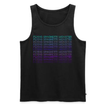 Fliegendes Spaghettimonster Pastafari FSM Retro - Männer Premium Bio Tank Top - Schwarz - Vorne - AI Model Male 178 light (178cm)