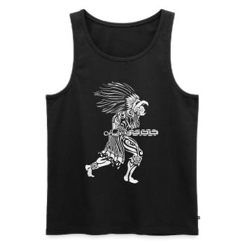 Aztec Jaguar Warrior Ancient Mayan Warrior - Men's Premium Organic Tank Top - black - Front - AI Model Male 178 light (178cm)