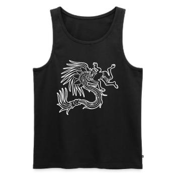 Quetzalcoatl Aztec Maya Feathered Snake - Men's Premium Organic Tank Top - black - Front - AI Model Male 178 light (178cm)
