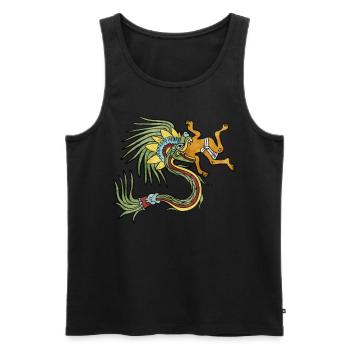 Quetzalcoatl Aztec Maya Serpent à plumes - Débardeur bio Premium Homme - noir - Devant - AI Model Male 178 light (178cm)