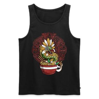 Quetzalcoatl Aztec Snake Ramen Noodles - Men's Premium Organic Tank Top - black - Front - AI Model Male 178 light (178cm)