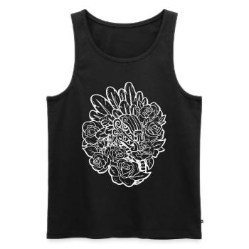 Quetzalcoatl Roses Ancient Aztec Serpent Maya - Men's Premium Organic Tank Top - black - Front - AI Model Male 178 light (178cm)