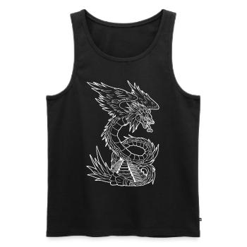 Quetzalcoatl Ancient Aztec Serpent Mayan Tempe - Men's Premium Organic Tank Top - black - Front - AI Model Male 178 light (178cm)