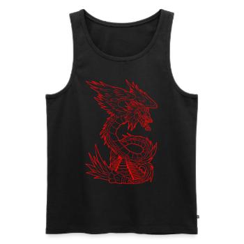 Quetzalcoatl Ancient Aztec Serpent Mayan Tempe - Men's Premium Organic Tank Top - black - Front - AI Model Male 178 light (178cm)