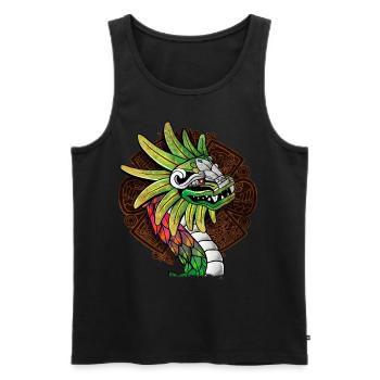Quetzalcoatl Aztecs Feathered Snake Maya Inca - Men's Premium Organic Tank Top - black - Front - AI Model Male 178 light (178cm)