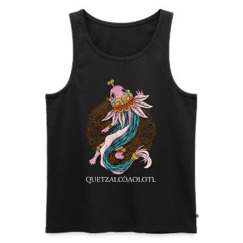 Quetzalcoatl Axolotl Ancient Aztec Serpent Ma - Men's Premium Organic Tank Top - black - Front - AI Model Male 178 light (178cm)
