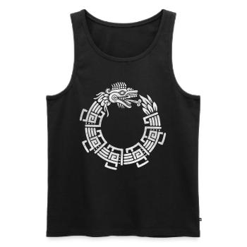 Quetzalcoatl Ouroboros Aztec Snake Maya Inca - Men's Premium Organic Tank Top - black - Front - AI Model Male 178 light (178cm)