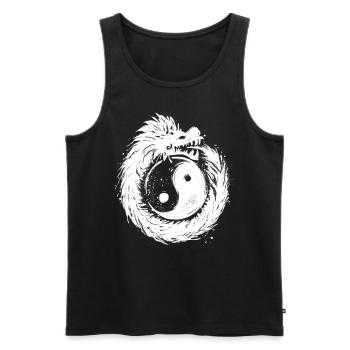 Quetzalcoatl Ouroboros Ying Yang Aztec - Men's Premium Organic Tank Top - black - Front - AI Model Male 178 light (178cm)