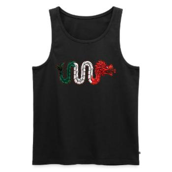 Quetzalcoatl Aztec Snake Mexico Maya Inca - Men's Premium Organic Tank Top - black - Front - Michal (187cm)