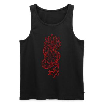 Quetzalcoatl Aztekenschlange Maya Aztekenstein Ink - Männer Premium Bio Tank Top - Schwarz - Vorne - AI Model Male 178 light (178cm)