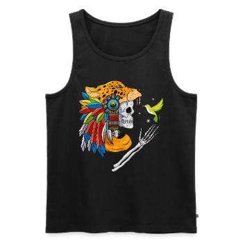 Quetzalcoatl Aztec Skull Maya Inca Toltèques - Débardeur bio Premium Homme - noir - Devant - AI Model Male 178 light (178cm)