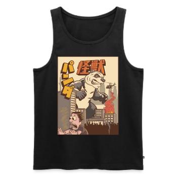 Kaiju Panda Cadeau monstre japonais - Débardeur bio Premium Homme - noir - Devant - AI Model Male 178 light (178cm)