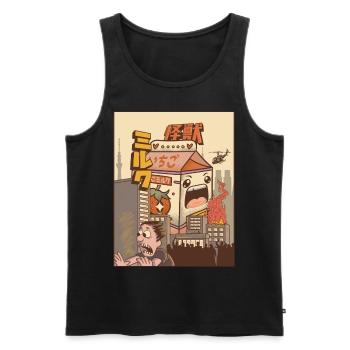 Kaiju Strawberry Milk Carton Japanese Monster Gesc - Men's Premium Organic Tank Top - black - Front - AI Model Male 178 light (178cm)