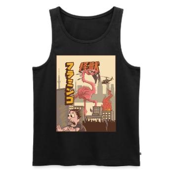 Kaiju Flamingo Japanese Monster Gift - Men's Premium Organic Tank Top - black - Front - AI Model Male 178 light (178cm)
