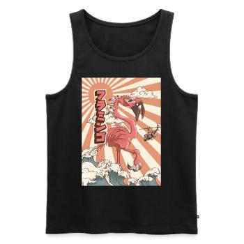 Kaiju Flamingo Japanese Monster Gift - Men's Premium Organic Tank Top - black - Front - AI Model Male 178 light (178cm)