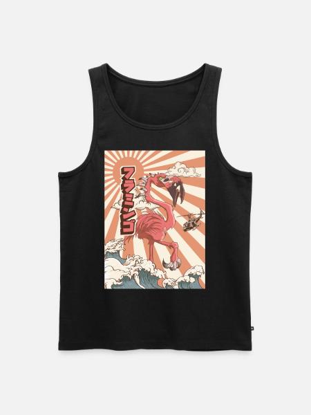 Kaiju Flamingo Japanese Monster Gift - Men's Premium Organic Tank Top - black