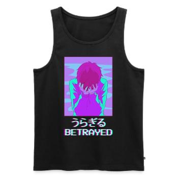 Emo Anime Young Vaporwave Aesthetic Betrayed Ge - Men's Premium Organic Tank Top - black - Front - AI Model Male 178 light (178cm)