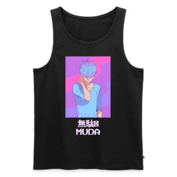 Emo Anime Young Vaporwave Aesthetic Muda Geschen - Men's Premium Organic Tank Top - black - Front - AI Model Male 178 light (178cm)