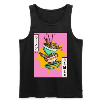 Ramen Noodles Japanese Vaporwave Aesthetic Ges - Men's Premium Organic Tank Top - black - Front - AI Model Male 178 light (178cm)