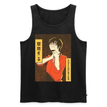 Emo Anime Boy Vaporwave Esthétiquement étouffé Ge - Débardeur bio Premium Homme - noir - Devant - AI Model Male 178 light (178cm)