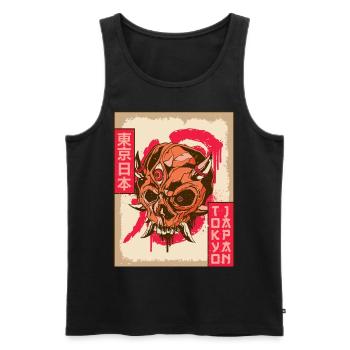 Gothic Totenkopf Goth Third Eye Tokyo Japan Gesche - Männer Premium Bio Tank Top - Schwarz - Vorne - Michal (187cm)