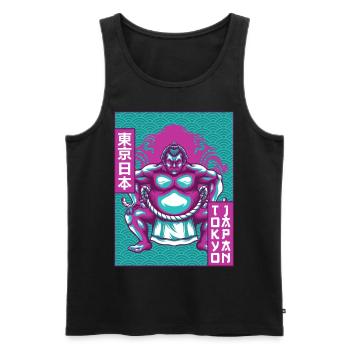 Sumo Wrestler Sumo Wrestling Tokyo Japon Cadeau - Débardeur bio Premium Homme - noir - Devant - AI Model Male 178 light (178cm)