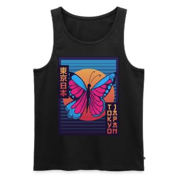 Butterfly Tokyo Japon Esthétique japonaise Gesc - Débardeur bio Premium Homme - noir - Devant - AI Model Male 178 light (178cm)