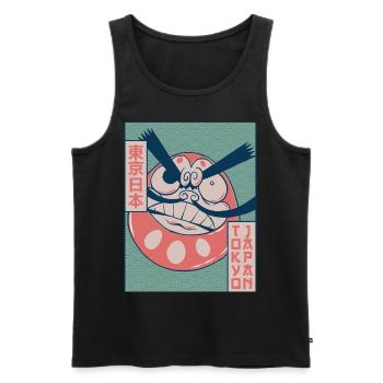 Daruma Puppe Tokio Japan Japanische Ästhetik Gesch - Männer Premium Bio Tank Top - Schwarz - Vorne - AI Model Male 178 light (178cm)
