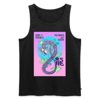 Dragon Japanese Vaporwave Aesthetic Gift - Men's Premium Organic Tank Top - black - Front - AI Model Male 178 light (178cm)