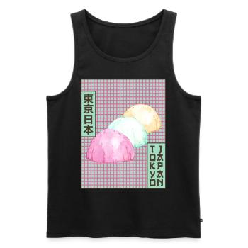 Mochi Tokyo Japan Japanese Aesthetics Poster Gesch - Men's Premium Organic Tank Top - black - Front - Michal (187cm)