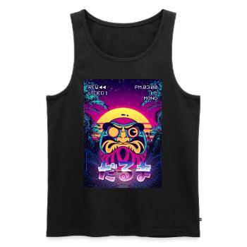 Daruma Puppe Japanisch Vaporwave Ästhetisch VCR Ge - Männer Premium Bio Tank Top - Schwarz - Vorne - AI Model Male 178 light (178cm)