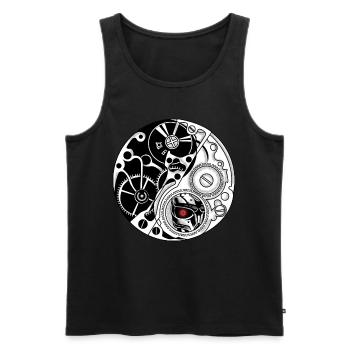 Cyborg Ying Yang Cyber Punk Yin Yang Cyber Geschen - Männer Premium Bio Tank Top - Schwarz - Vorne - AI Model Male 178 light (178cm)